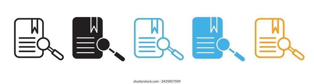 Case studies icon line art vector