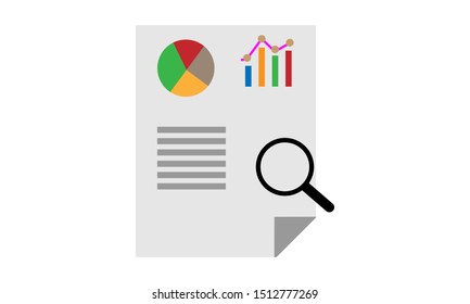 Case studies icon. Research and analysis usage. Vector illustration