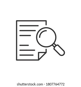 Case Studies icon. review audit, overview risk, verification business, thin line symbol for web and mobile phone on white background - vector illustration eps10