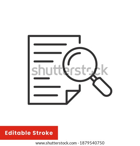 Case Studies icon. review audit, overview risk, verification business, thin line symbol for web and mobile phone on white background - editable stroke vector illustration eps10