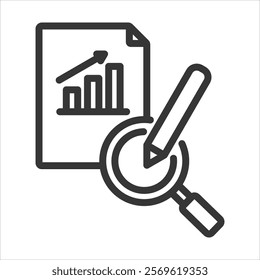 Case Studies Outline Icon Vector Illustration