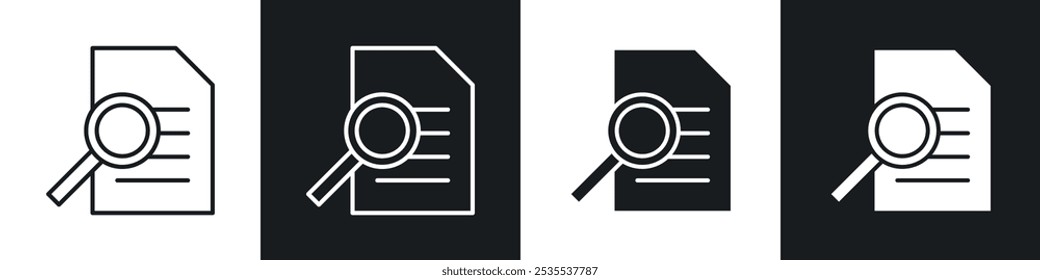 Case studies vector icon set in black and white. EPS 10 illustration 2