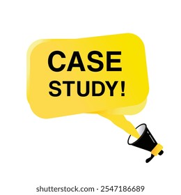 Case study banner flat vector label, sign. vector illustration design template.