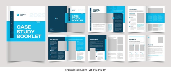 Case Study Booklet Brochure Template, Case Study Booklet, A4 Company Brochure, Vector