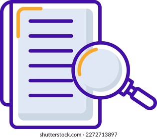 Case study business management icon with orange purple outline style. sign, case, research, business, search, symbol, analysis. Vector Illustration