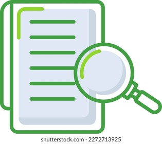 Case study business management icon with green outline style. sign, case, research, business, search, symbol, analysis. Vector Illustration