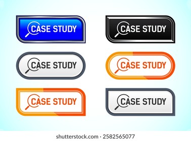 Case study button design illustration, research analysis, Suitable for mobile app, and website