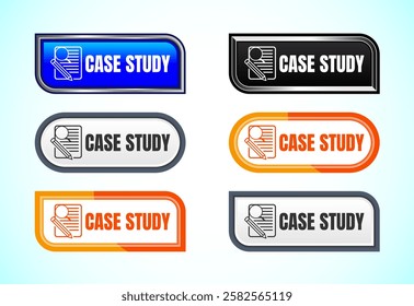 Case study button design illustration, research analysis, Suitable for mobile app, and website