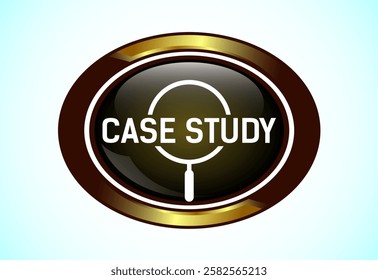 Case study button design illustration, research analysis, Suitable for mobile app, and website