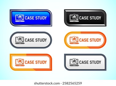 Case study button design illustration, research analysis, Suitable for mobile app, and website