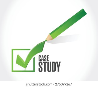 case study check mark sign concept illustration design over white background