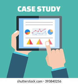 Case Study Concept Vector With Computer Device