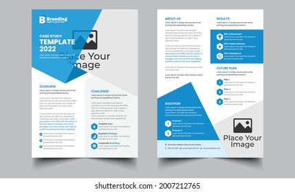 Case Study Double Side Flyer, Brochure Cover, Poster Design Template