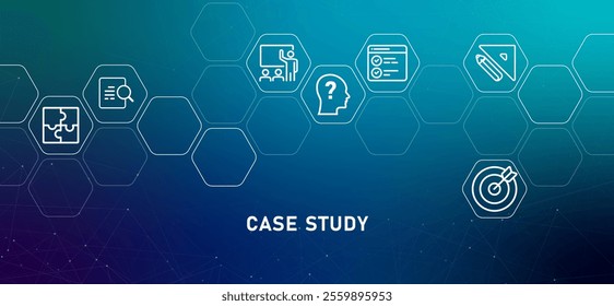 Case Study download document and portfolio of client gradients header observation research studies learning information design with icon