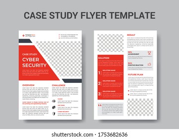 Case Study Flyer Design, Corporate Business Flyer Template with Red Color