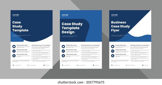 case study flyer design template bundle. case study cover poster leaflet 3 in 1 design. bundle, 3 in 1, a4 template, brochure design, cover, flyer, poster, print-ready