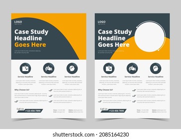 
Case Study Flyer Design. Flyer Template design with Case Study. Brochure Cover, Poster design, leaflet, Trend Business Case Study Design, Creative Vector Case Study.EPS