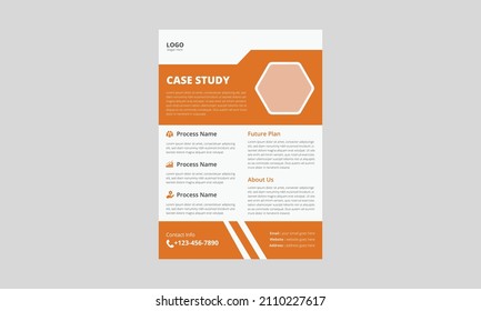 Case Study Flyer Design, Flyer Template, Poster design with Business Case Study. Brochure, Cover, Poster design, leaflet, A4, print-ready