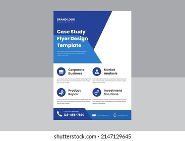 case study flyer poster design template. business corporate case study flyer poster design template. vector illustration.