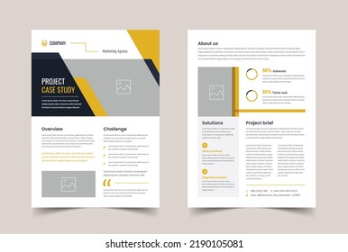 Case Study Flyer Template, Corporate Modern Business Double Side Flyer and Poster Template, print ready