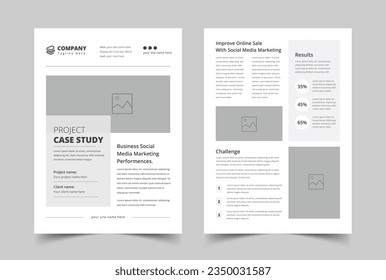 Case Study Flyer Template, Corporate Modern Business Double Side Flyer and Poster Template, print ready