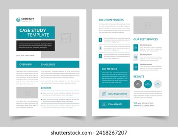 Case Study Flyer Template, Corporate Modern Business Double Side Flyer and Poster Template, print ready