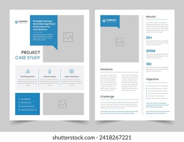 Case Study Flyer Template, Corporate Modern Business Double Side Flyer and Poster Template, print ready