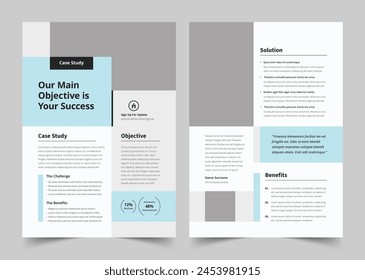 Case Study Flyer Template, Corporate Modern Business Double Side Flyer and Poster Template, print ready