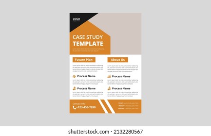 Case study flyer template design. Corporate Business Case Study Template. cover, leaflet, a4 size, flyer, print ready, brochure design