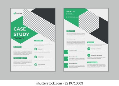 Case study flyer template design for corporate business project with mockup