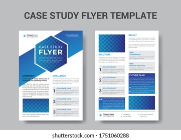 Case Study Flyer Template, Double Side Flyer, Brochure Cover, Poster design with Case Study Booklet, business, magazine, brochure,blue, green, orange color