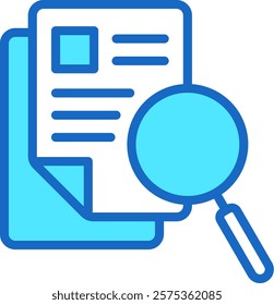 Case Study Icon Blue Color Vector Illustration