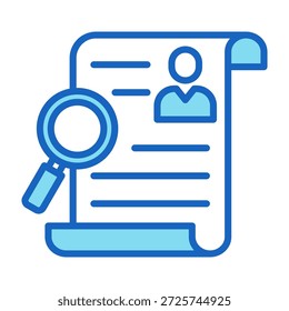 Case Study Icon Blue Color Style Vector Illustration