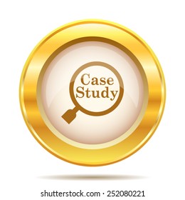 Case study icon. Internet button on white background. EPS10 vector. 