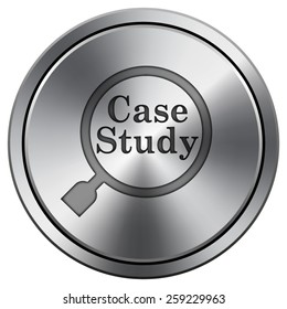 Case study icon. Internet button on white background. EPS10 Vector. 