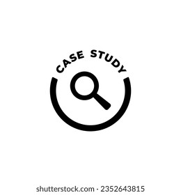 Case study icon or case study label vector isolated. Simple Case study icon vector for business or education design element. Best Case study label isolated on white background.