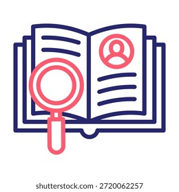 Estudo de caso Ícone Linha Cor Estilo Vetor Ilustração