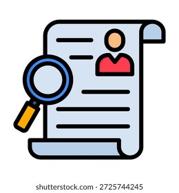Case Study Icon Lineal Color Style Vector Illustration
