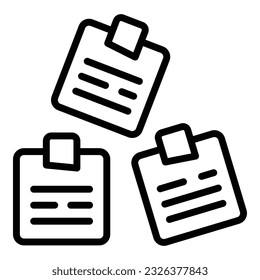 Vector de contorno de icono de caso de estudio. Investigación empresarial. Obtener datos