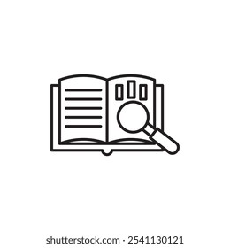 Icono de estudio de caso Ilustración plana de línea delgada