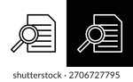 Case study icon. Vector linear icon isolated in black and white