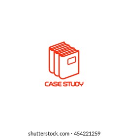 Case Study Isolated Icon With Books. Vector Illustration