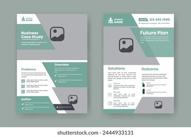 Case Study Layout Flyer. Minimalist Business Report with Simple Design.