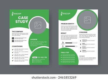 Case Study Layout Flyer. Minimalist Business Report with Simple Design. 