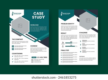 Case Study Layout Flyer. Minimalist Business Report with Simple Design. 