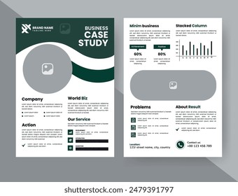 Prospecto de diseño de caso práctico. Informe de negocios minimalista con diseño simple. 