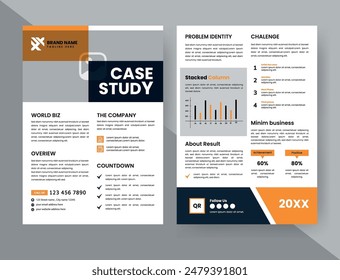 Prospecto de diseño de caso práctico. Informe de negocios minimalista con diseño simple. 