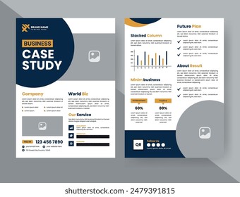 Case Study Layout Flyer. Minimalist Business Report with Simple Design. 