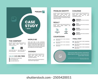 Case Study Layout Flyer. Minimalist Business Report with Simple Design. 