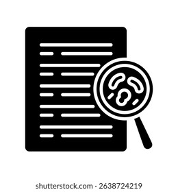 Case Study mini illustration glyph icon, use for research and development, education, industry, UI, UX kit, app and web development, digital or print.